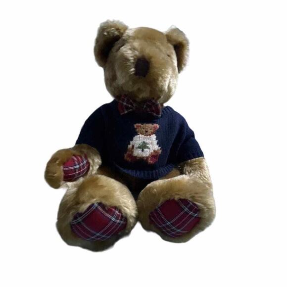 Marisa Christina RARE Brown Teddy Bear With Sweater Quality Plush Large 18" - Picture 1 of 4